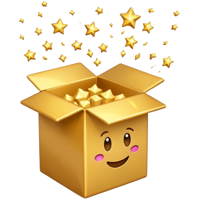 emoji of open box with sparkles jump out of the box emoji