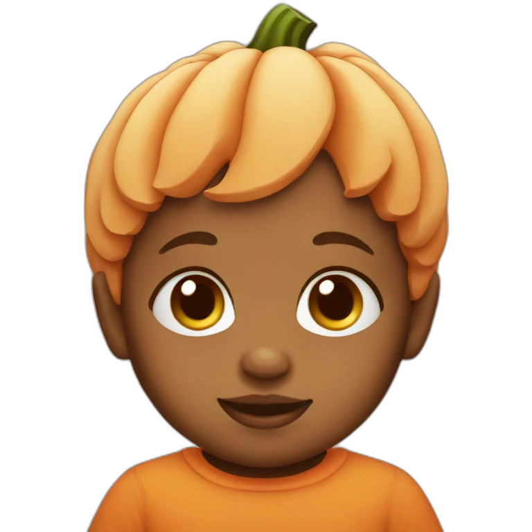 Baby light skin disguised as a pumpkin emoji