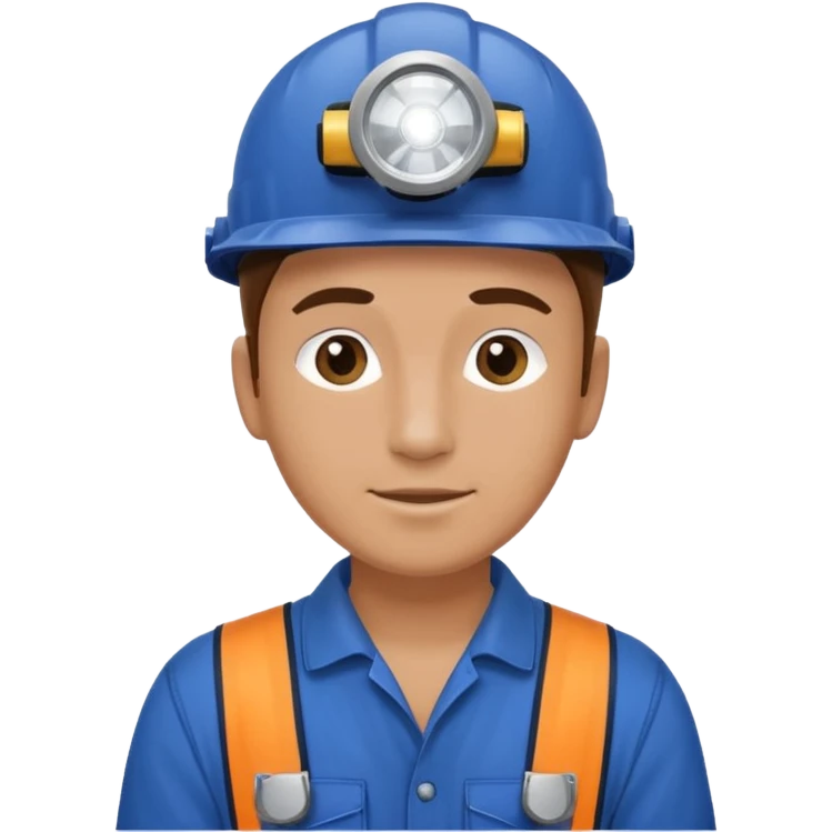 Technician + headlamp + blue jumpsuit, Repair Crew. emoji