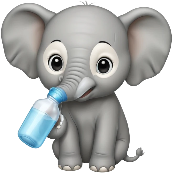 Baby elephant with bottle  emoji