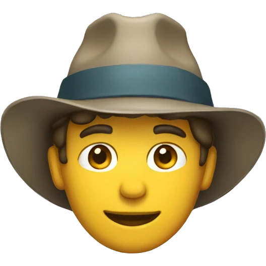 A man with wearing a explorer hat  emoji
