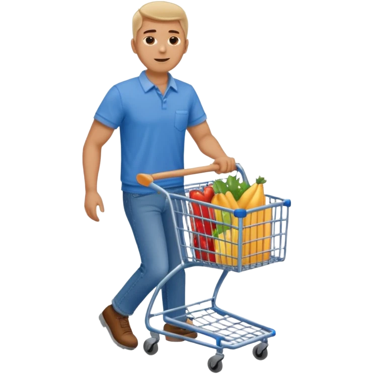 man-with-a-shopping-cart-full-body emoji