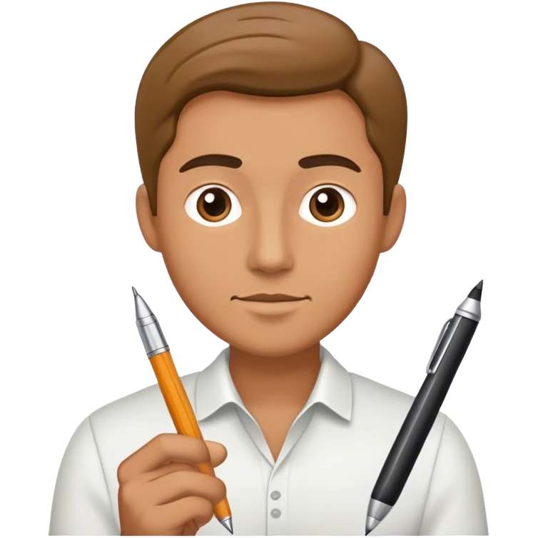 Man holding his pen emoji