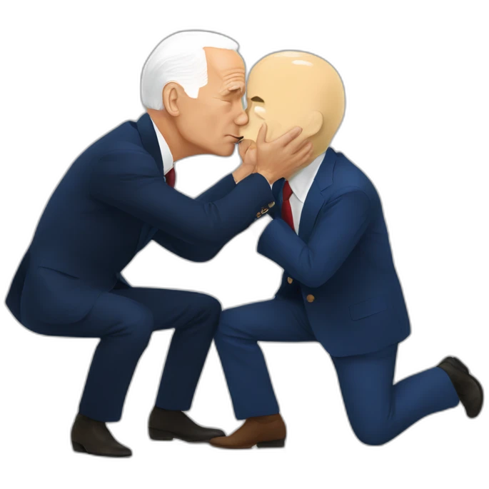 biden kisses putin emoji