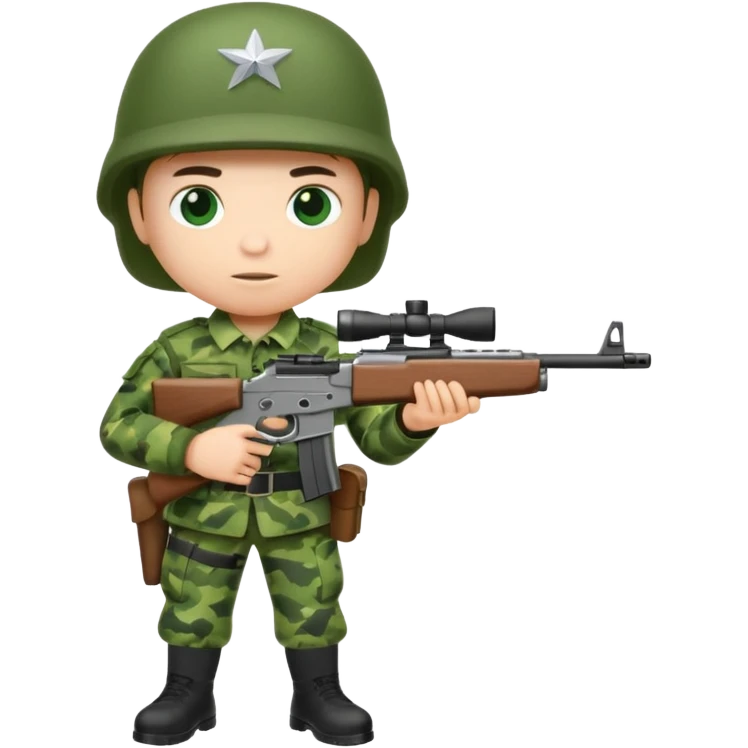 small soilder green soldier shooting emoji