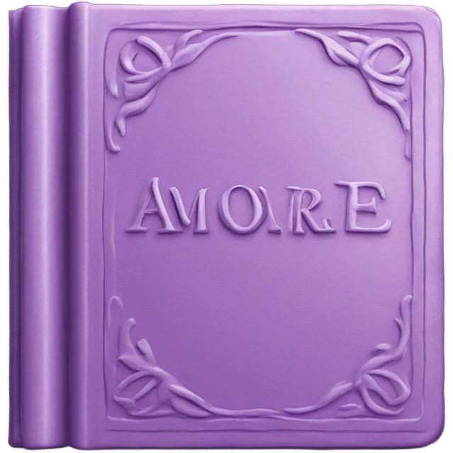 Purple book with the inscription con amore emoji