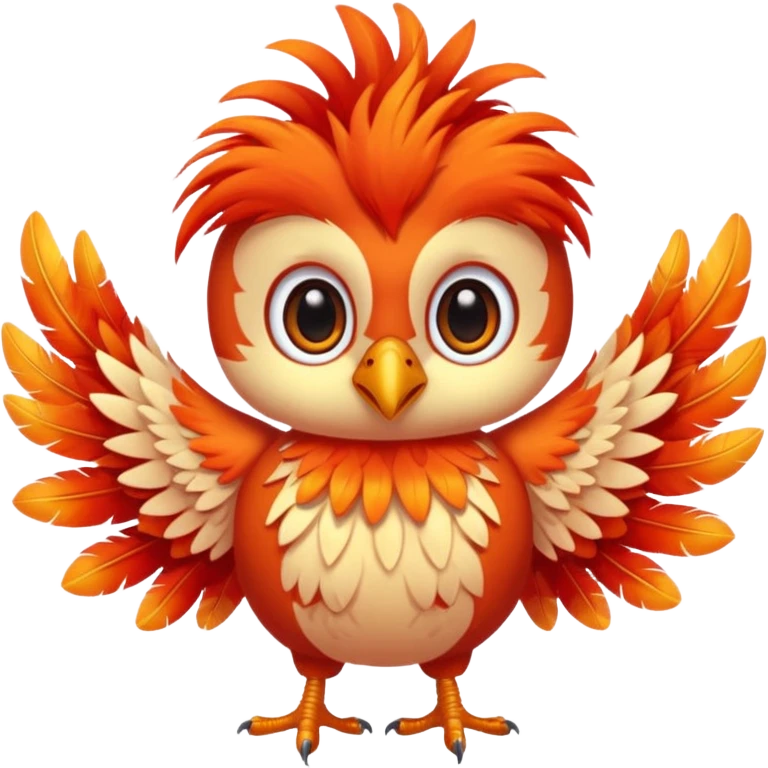 cute phoenix in kawaii stile emoji