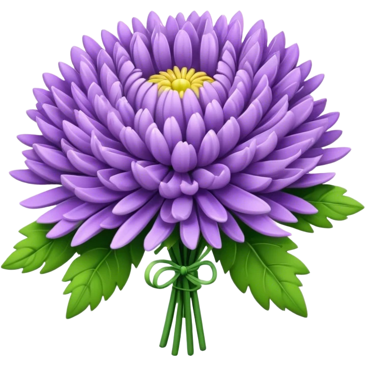 bouquet Lavender Chrysanthemum, luxuriant, leaf, bud emoji