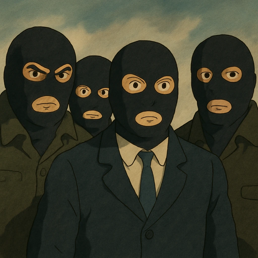 group of men with black ski masks emoji