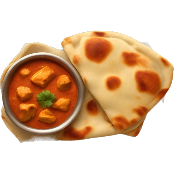 Butter chicken with naan emoji
