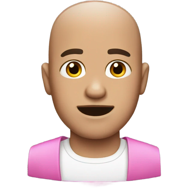 Man with pink skin and a buzz cut emoji