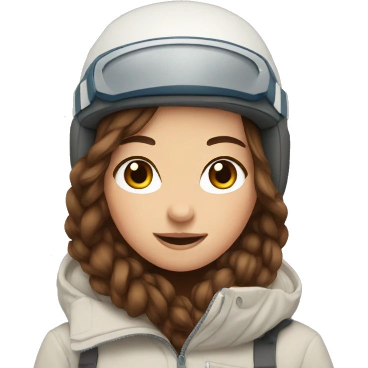 girl with brown hair snowboarding  emoji