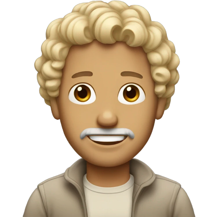 man with curly beige hair emoji