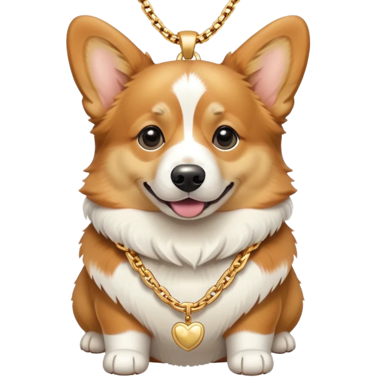 corgi wearing a gold chain emoji