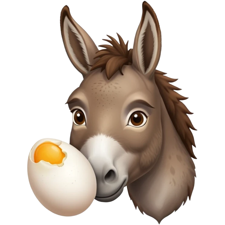 Donkey with egg  emoji