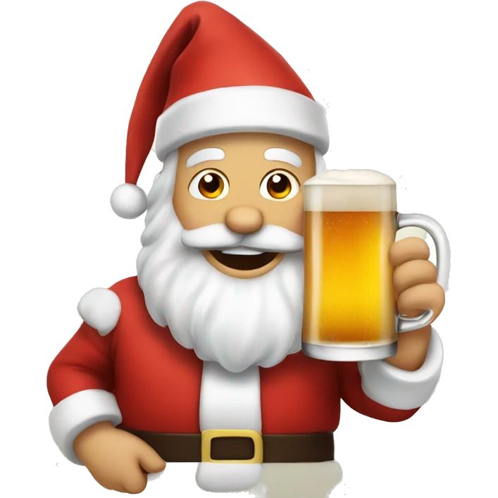 Santa with a beer emoji