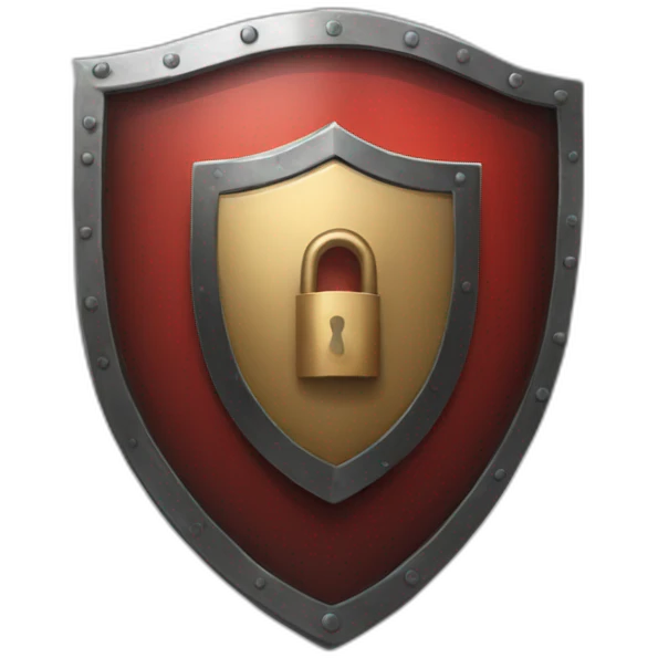 shield with red lock inside it emoji