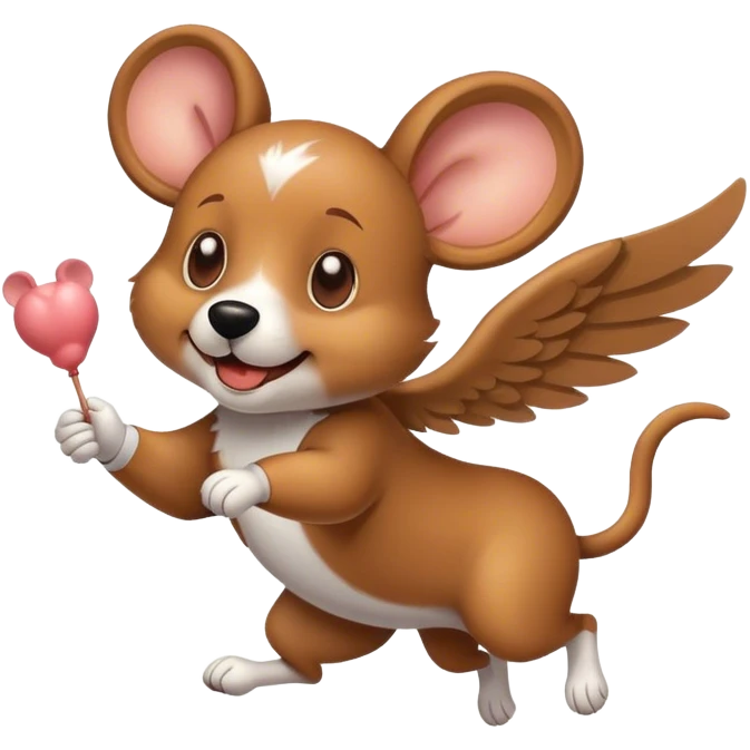 dog flying with mouse emoji