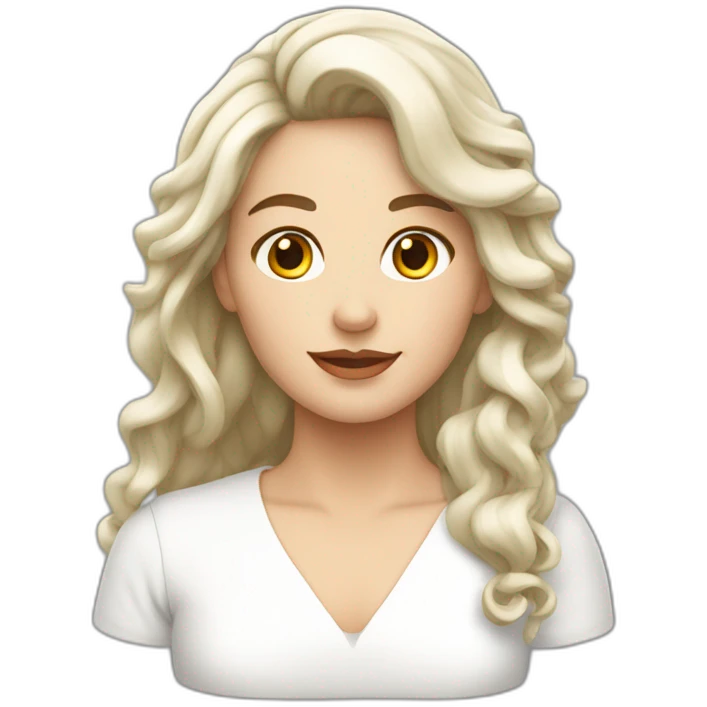 Femme blanche cheveux châtain mi long emoji
