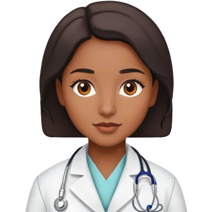 female black physician with brown eyes emoji