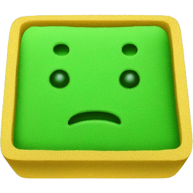 green flat square dish sponge emoji
