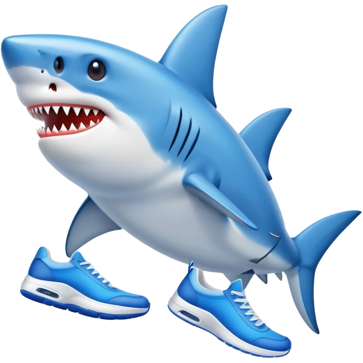 shark with blue sneakers emoji