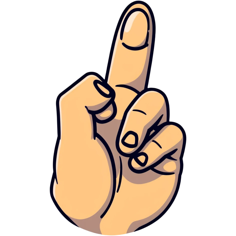 A middle finger emoji