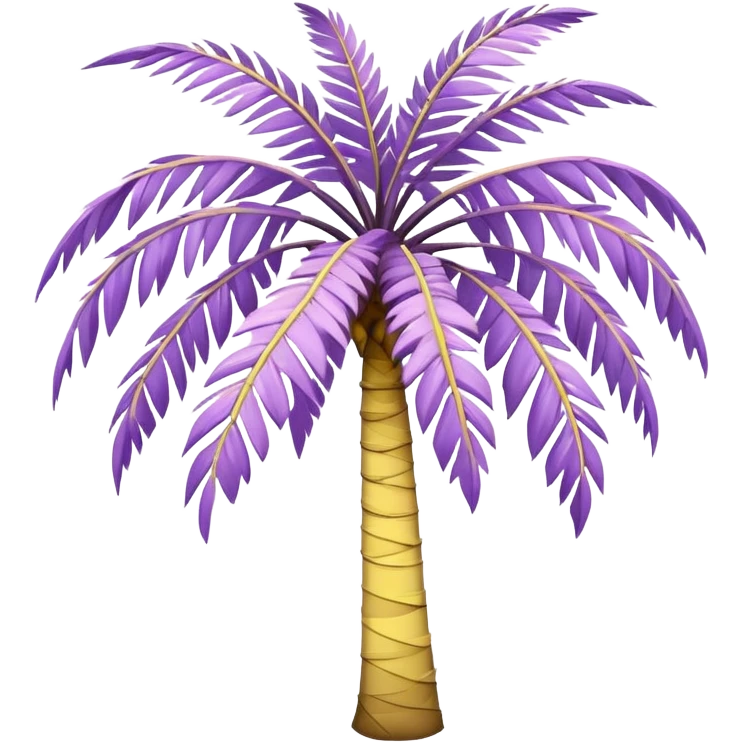 palm tree with pastel purple trunk and pastel yellow leaves emoji