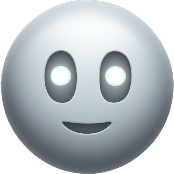 a glowing white & pure grey space artifact emoji