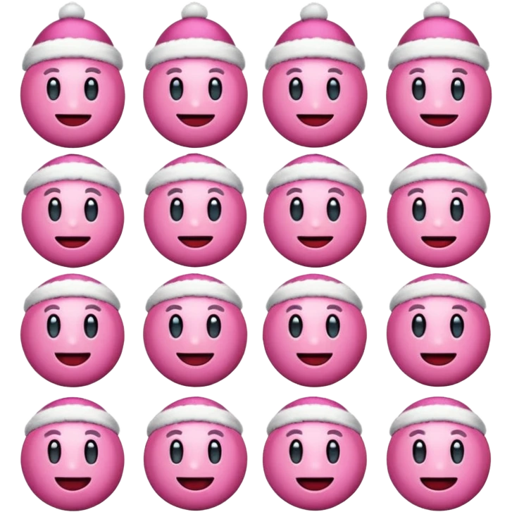 Aesthetic clean girl pink Christmas emojis emoji