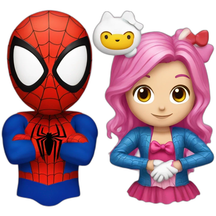 spiderman and hello kitty emoji
