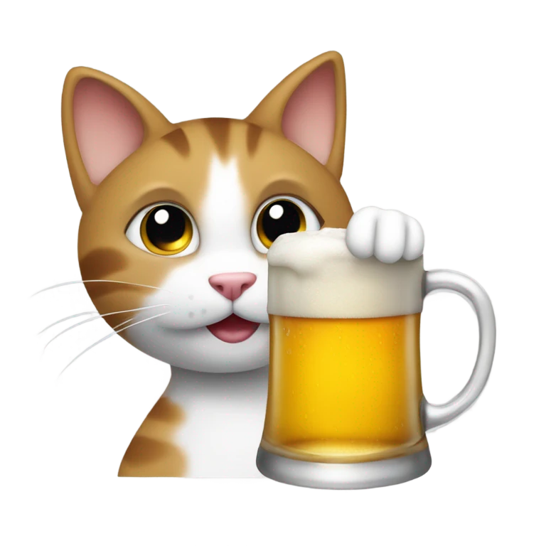 Cat drinking beer emoji