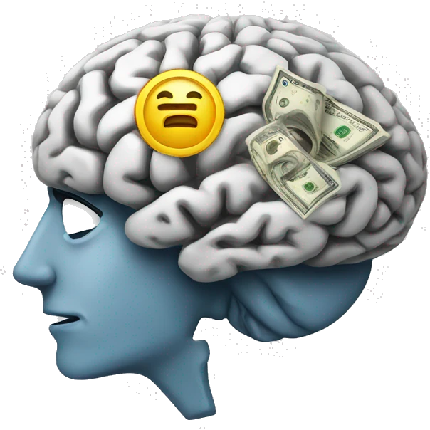 Brain and money emoji