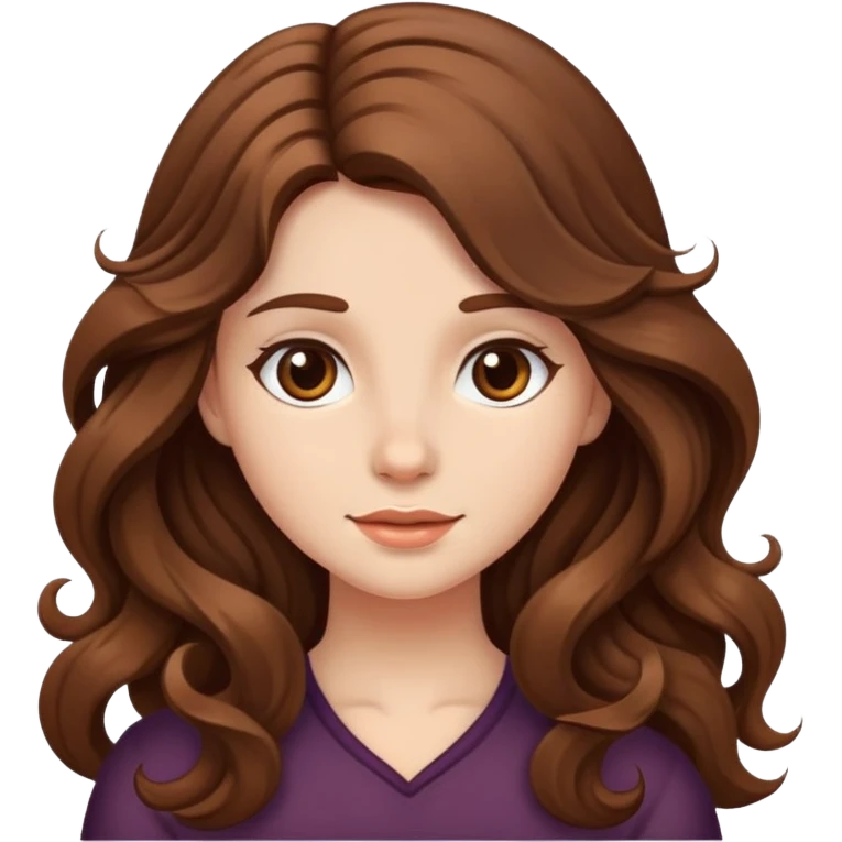 girl with long wavy brown hair and fair skin emoji