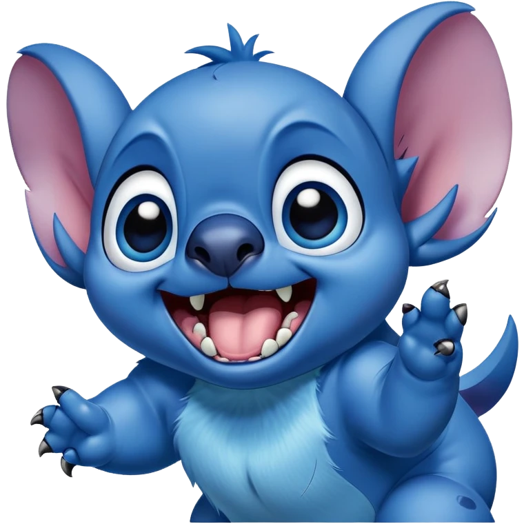 Excited stitch, screaming emoji