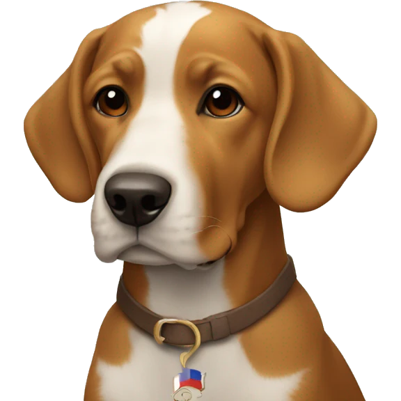 Dog in france,on head is flag turkey emoji