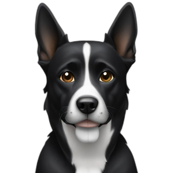 black dog with white chest emoji