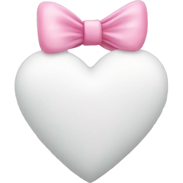 White heart with pink bow on it  emoji