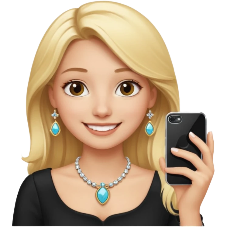 phone selfie blonde jewelry girl emoji