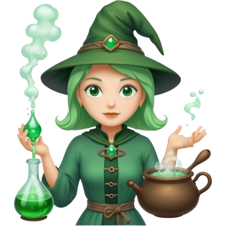 green witch cooking potion emoji