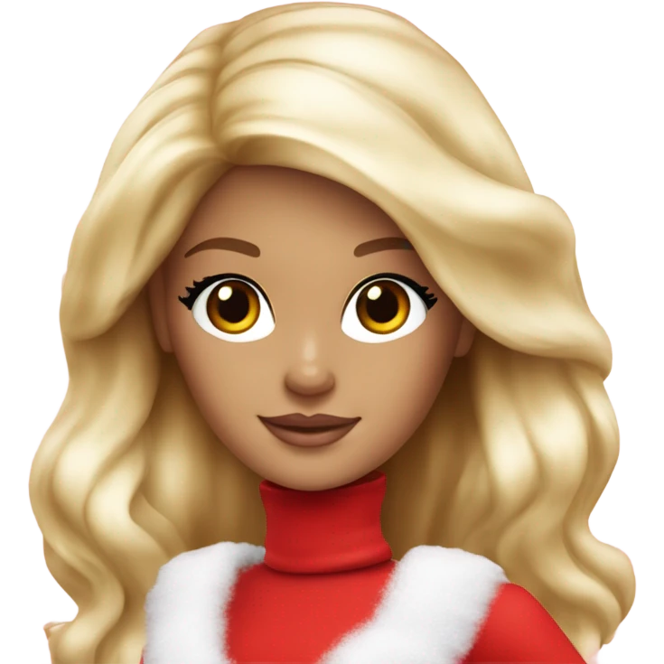  white Barbie girl in red  Christmas emoji