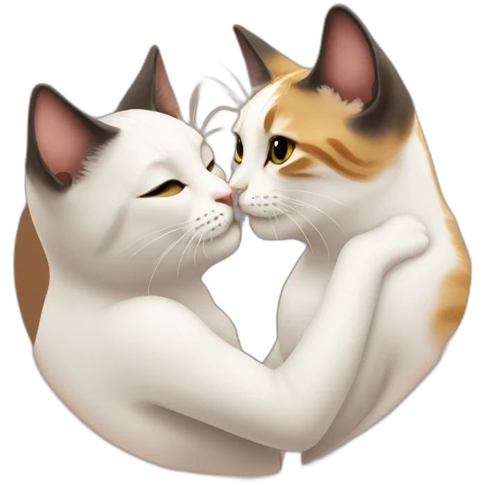 cat kissing cat emoji