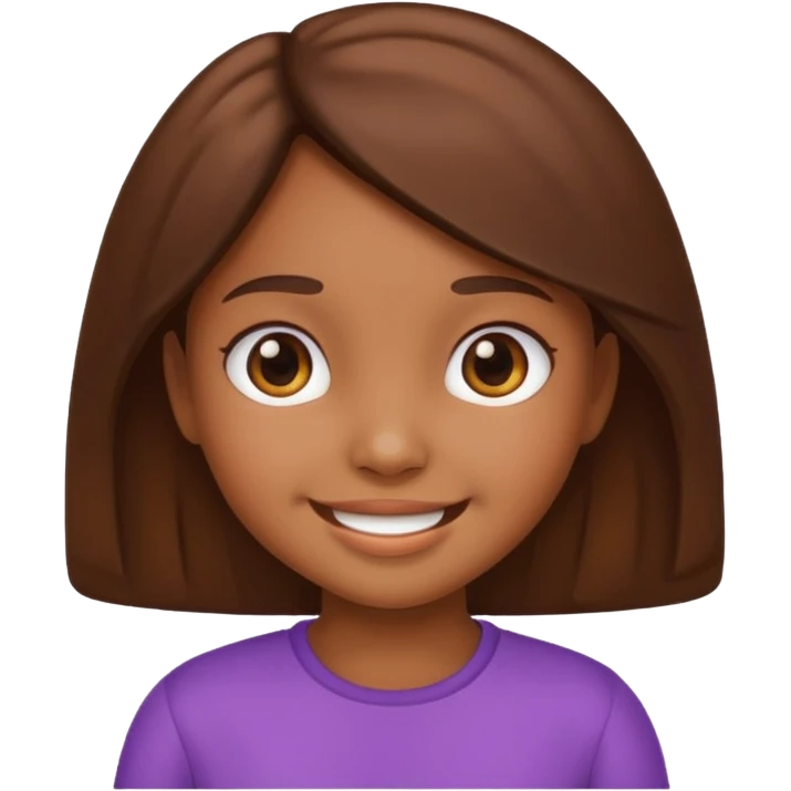 Cute girl kid emoji brown body emoji
