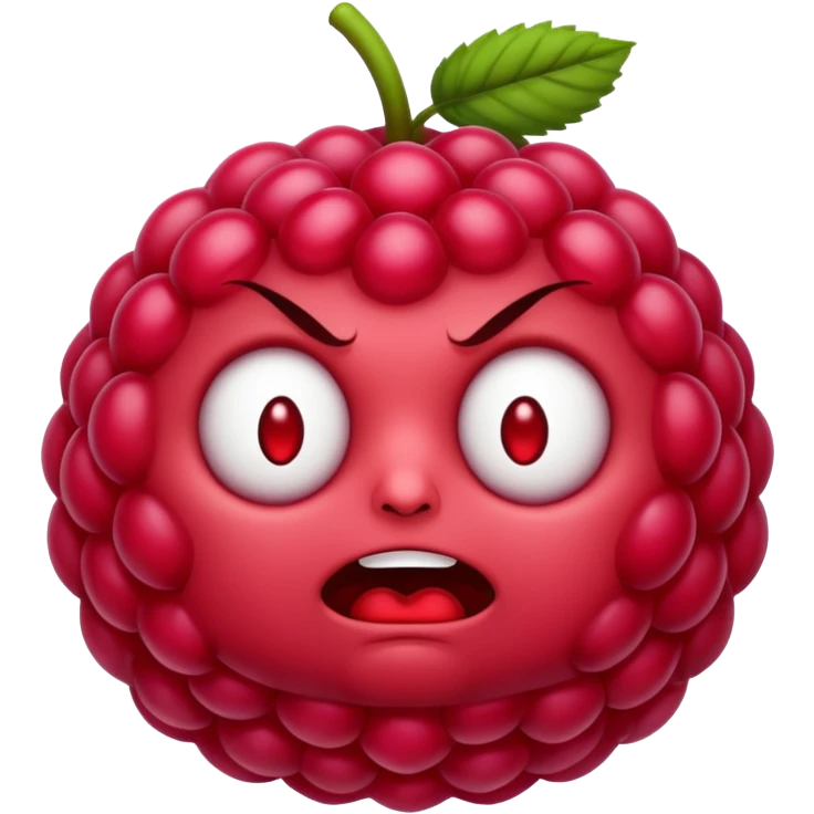 An evil raspberry  emoji