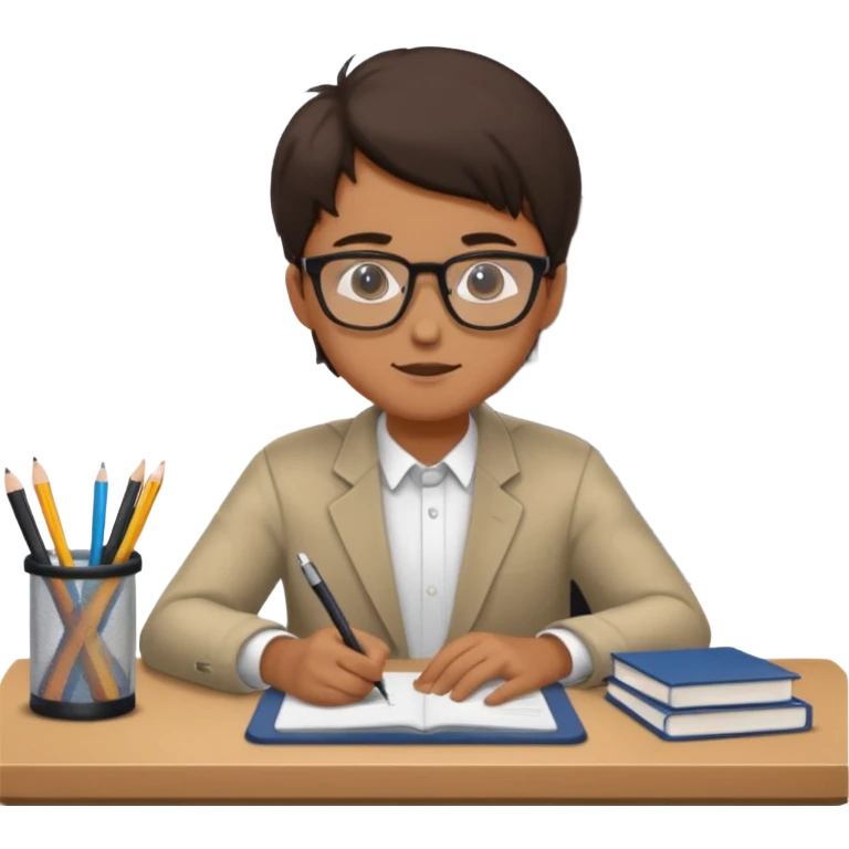student working at a desk emoji