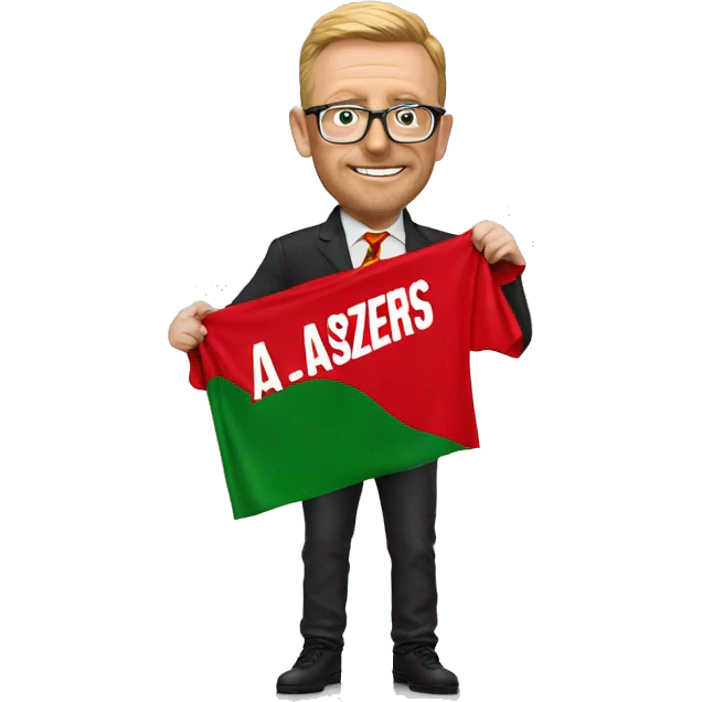 A manchester united fan holding a glazers out banner emoji