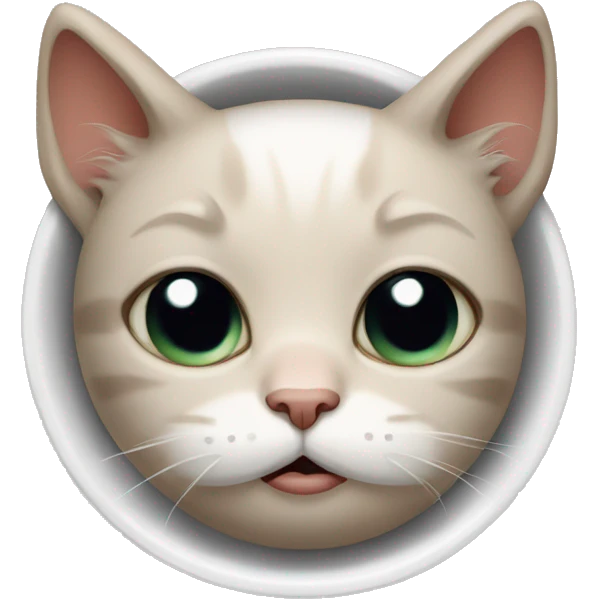 Sad kitten next to empty bowl emoji