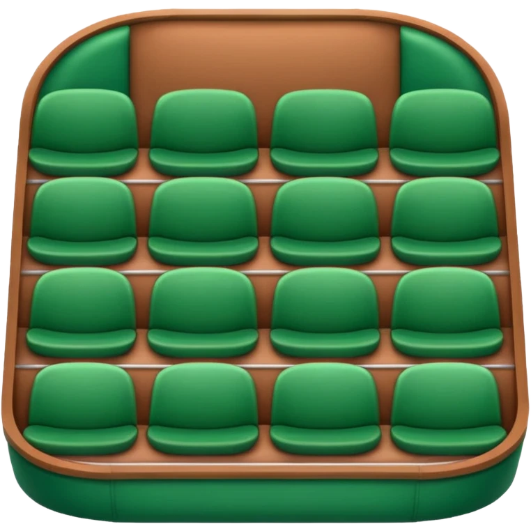 "iOS style stadium emoji, circular with seats and a field, no background" emoji
