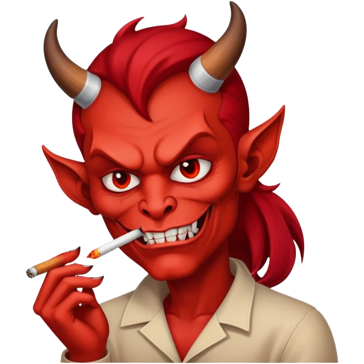 Devil smoking  emoji