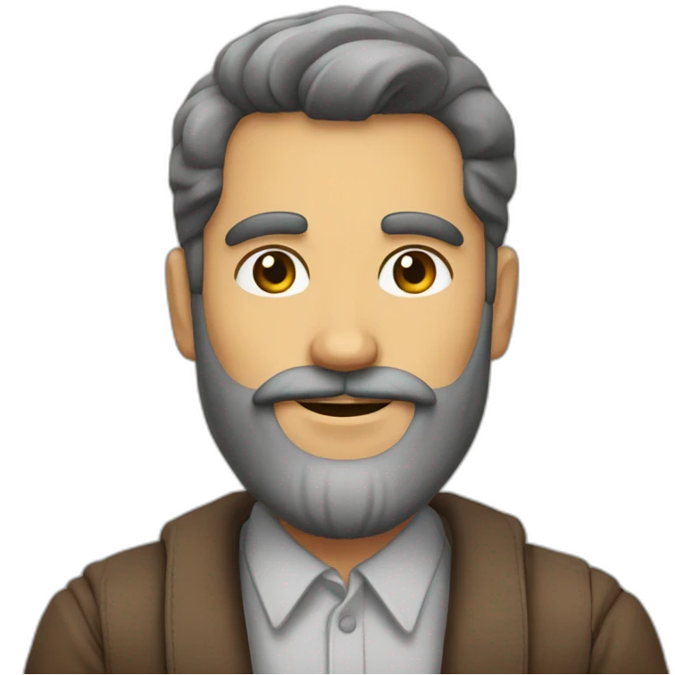 homem de barba muito, mas muito grande  emoji
